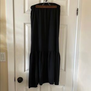 Boho witchy black ruffle long skirt
